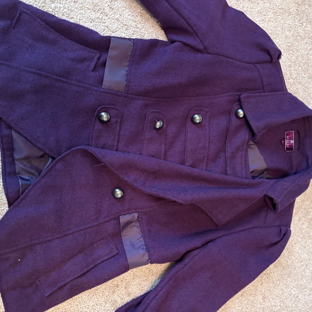 Aritzia Deep Purple Pea Coat